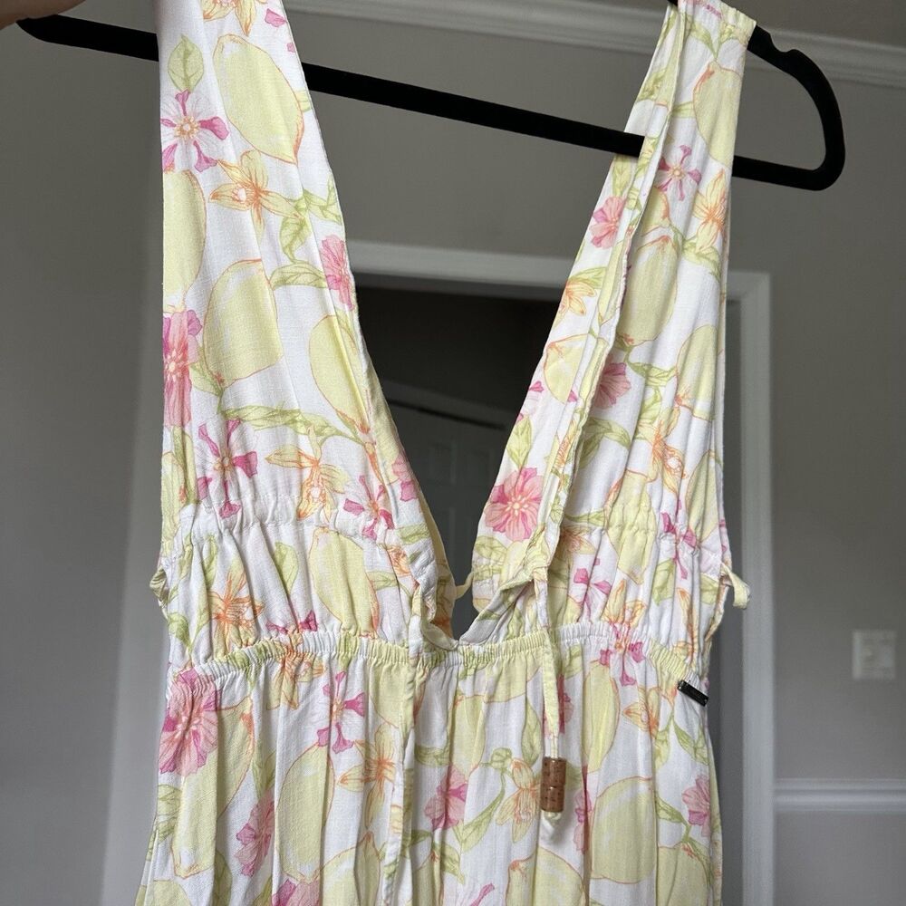 Maaji Eva Maxi Dress in Lemonade Women’s Long Yellow Pink Tropical Print Sz S - Picture 8 of 14